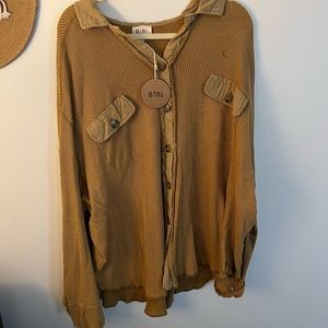 These Three Boutique Waffle Knit Button Down